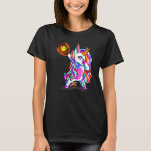 T-shirt Dabbing Unicorn Sport Softball femmes fille