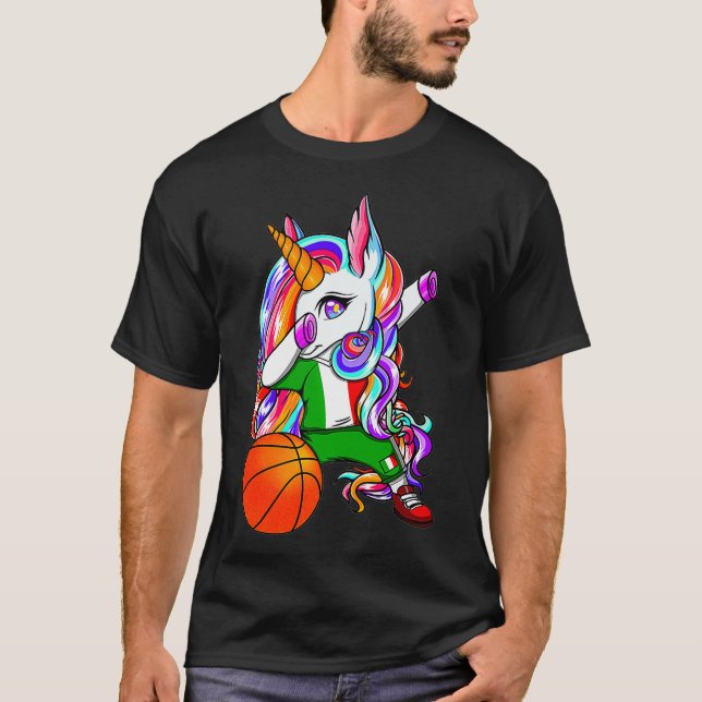 T-shirt Dabbing Unicorne Italie Basketball Fans Jersey Ita (Devant)
