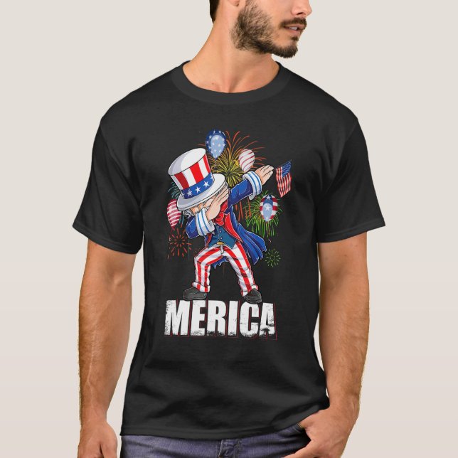 T-shirt Dabel Oncle Sam Merica 4 juillet Amérique (Devant)