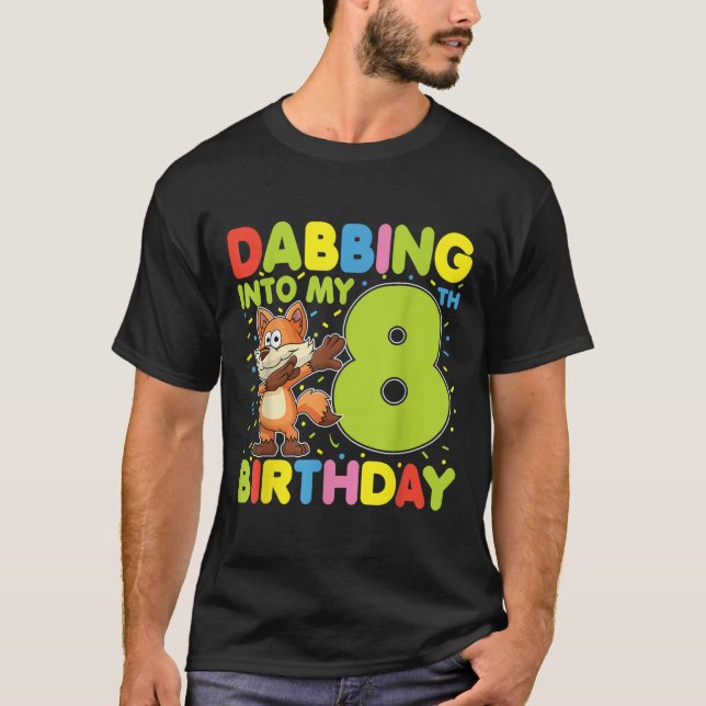 T-shirt Dabing Dans Mon 8E Anniversaire Fox Huit Ans B (Devant)