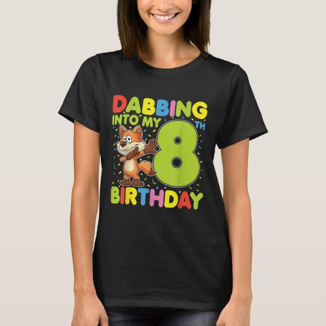 T-shirt Dabing Dans Mon 8E Anniversaire Fox Huit Ans B (Devant)