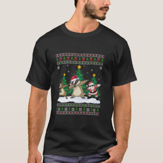 T-shirt Dabing Père Noël Reindeer Badger Tree éclaire Xma