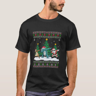 T-shirt Dabing Père Noël Reindeer Chameleon Tree lumières