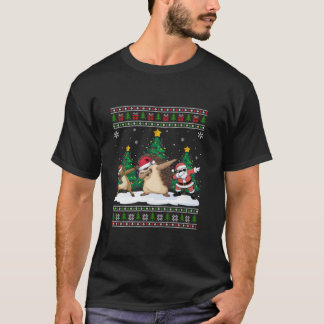 T-shirt Dabing Père Noël Reindeer Hedgehog Tree lumières l