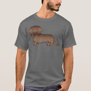 T-shirt Dachshund à longs poils au chocolat Chien de dessi