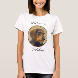 T-shirt Dachshund (À poils durs) Peinture Chien Art origin