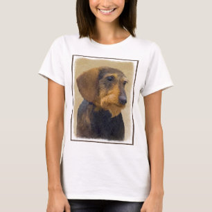 T-shirt Dachshund (À poils durs) Peinture Chien Art origin