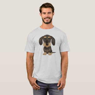T-shirt Dachshund À poils durs  Teckel de chien en carica