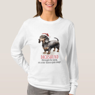T-shirt Dachshund À Travers La Neige