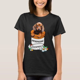 T-shirt Dachshund antidépresseur antidépresseurs mignon ch