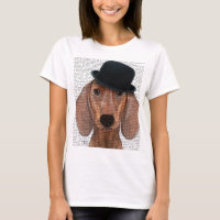 Dachshund avec Casquette Black Bowler