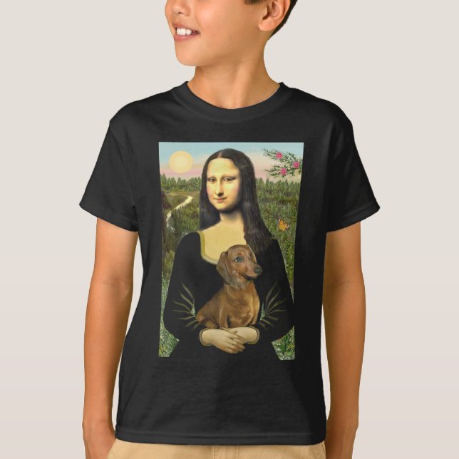 T-shirt Dachshund (brun1) - Mona Lisa (Devant)