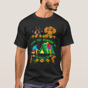 T-SHIRT DACHSHUND CAMPING FUNNY WIENER CHIEN CUTE PET CAMP
