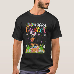 T-shirt Dachshund Chien Joyeux Pâques Chasse aux œufs Lapi