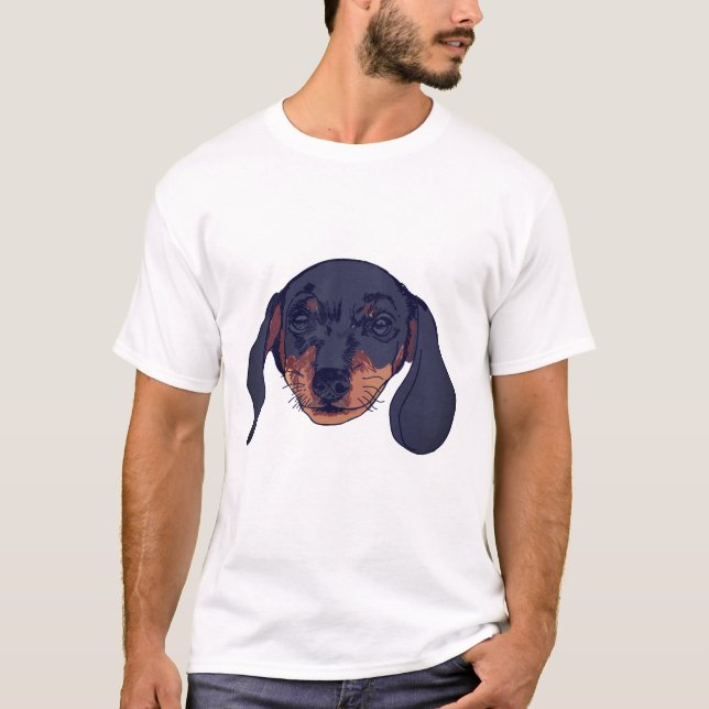 T-shirt Dachshund chien Portrait (Devant)