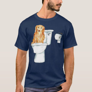 T-shirt Dachshund chien toilette Peinture 1