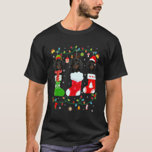 T-shirt Dachshund Chien Trois Chaussettes de Noël Sweater 