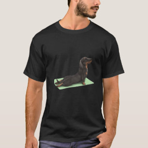 T-shirt Dachshund Chien Yoga Pose méditation Zen Workout E