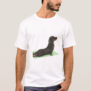T-shirt Dachshund Chien Yoga Pose méditation Zen Workout E