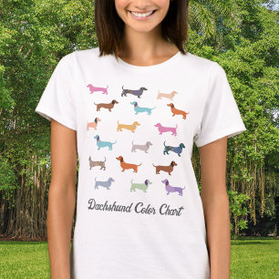 T-shirt Dachshund Chiens Motif Funny Color Chart