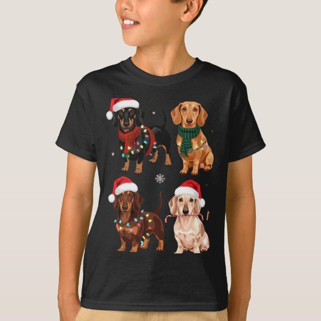 T-shirt Dachshund Christmas Dog Mom Lover Xmas Gift  (Devant)