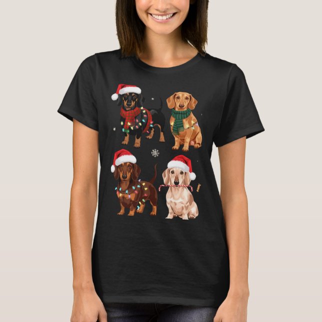 T-shirt Dachshund Christmas Dog Mom Lover Xmas Gift  (Devant)
