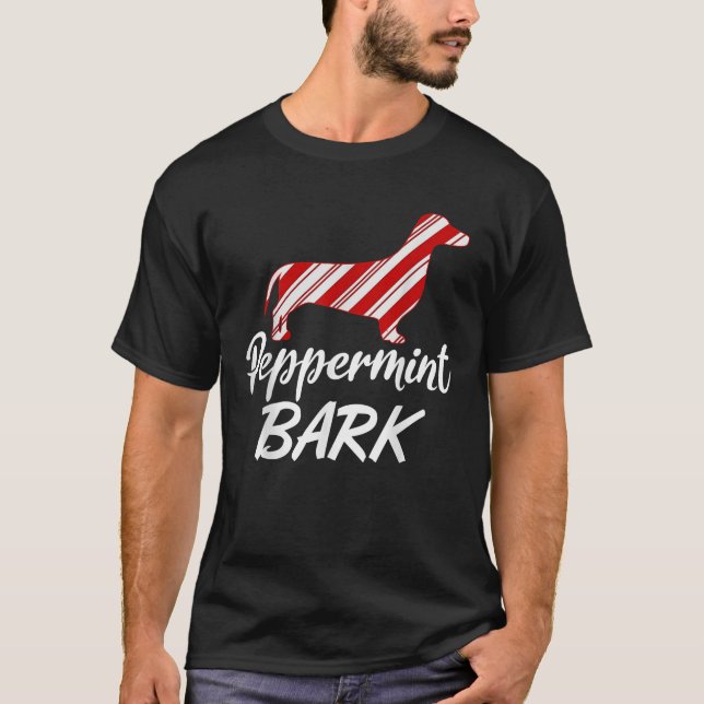 T-shirt Dachshund Christmas Pepperment Bark Femme Cadeau (Devant)