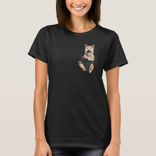 T-shirt Dachshund Dans Votre Poche Pour Shiba Inu Shober (Devant)