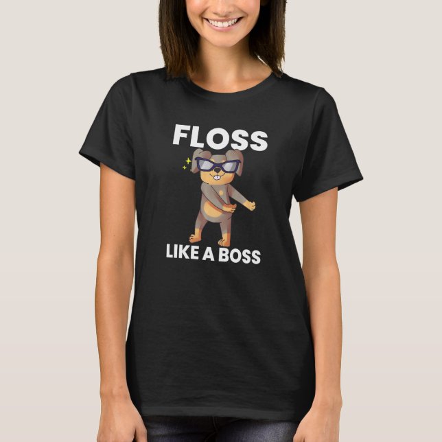 T-shirt Dachshund Dog Floss Comme Un Boss Flossant Dance D (Devant)