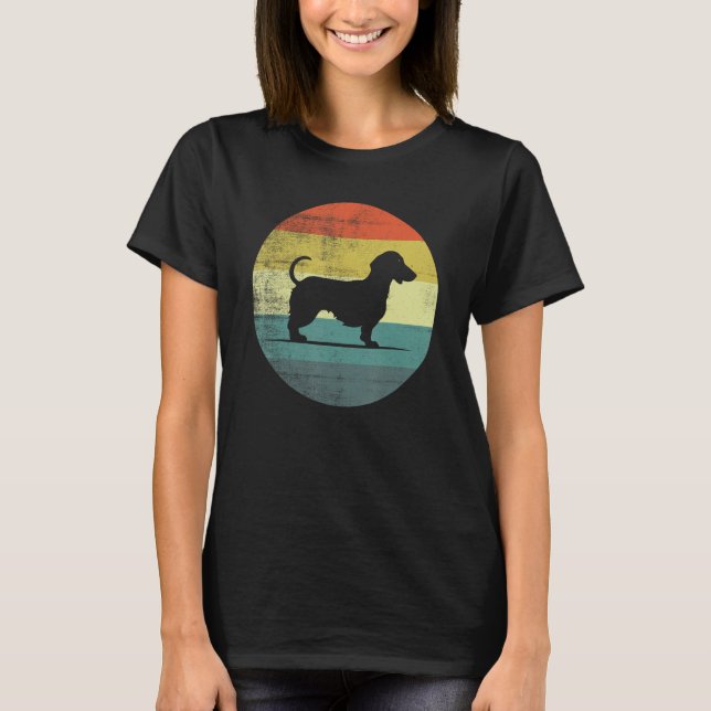 T-shirt Dachshund Dog Retro Design (Devant)