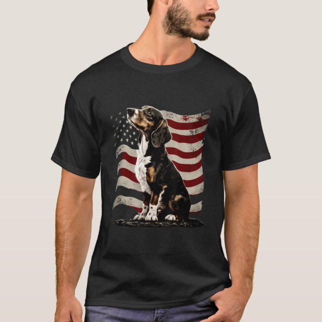T-shirt Dachshund, Doxie patriotique (Devant)