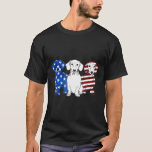 T-shirt Dachshund Drapeau Américain Hommes Femme Pour 4 ju