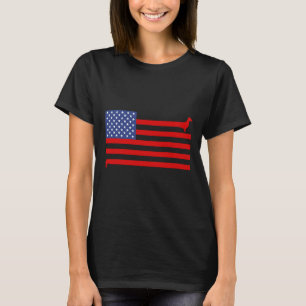 T-shirt Dachshund drôle Drapeau Usa 4 Juillet Patriote Dox