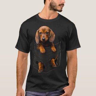 T-shirt Dachshund drôle pour femmes dans votre poche pour