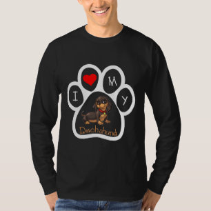 T-shirt Dachshund empreintes digitales J'aime mon Dachshun