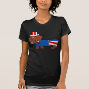 T-shirt Dachshund en costume d'Oncle Sam