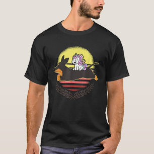 T-shirt Dachshund et titulaire de la licorne chien