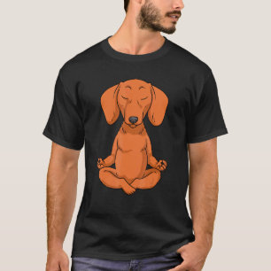 T-shirt Dachshund  Femmes Chien Saucisse  Yoga  Méditation