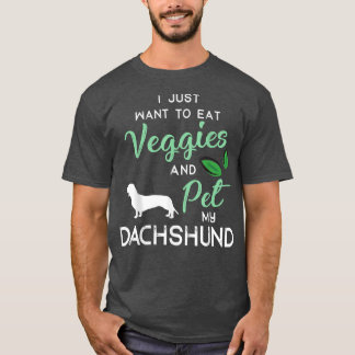 T-shirt Dachshund Funny Vegan propriétaire Amoureux des ch