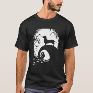 T-shirt Dachshund Halloween sous la lumière de la lune Chi
