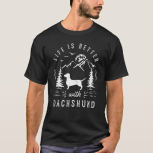 T-shirt Dachshund Life Better Maman Papa Chien