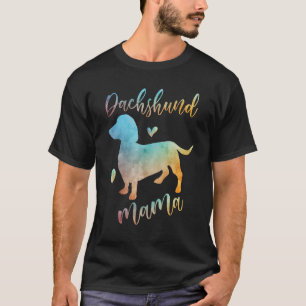 T-shirt Dachshund Mama Colorful Dachshund coeurs Chien Mam