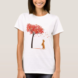 T-shirt Dachshund Maple Tree Thanksgiving Day mignon chien
