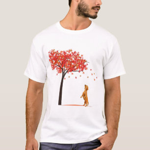 T-shirt Dachshund Maple Tree Thanksgiving Day mignon chien