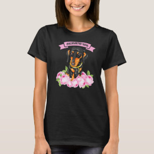 T-shirt Dachshund Nana Wiener Doxie Propriétaire Floral Wo