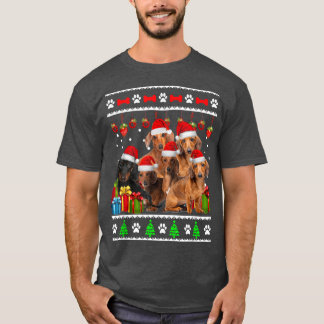 T-shirt Dachshund Noël Drôle chien amusant Jeu de Noël Lum