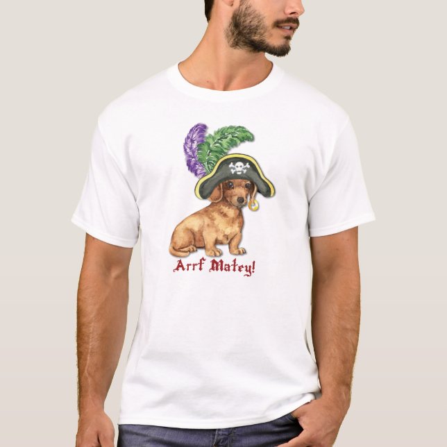 T-shirt Dachshund Pirate (Devant)