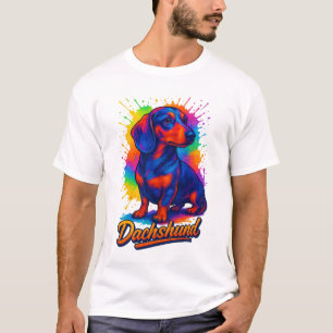 T-shirt Dachshund Pop Art Vibrant – Chien Néon Coloré