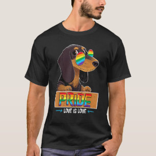 T-shirt Dachshund Rainbow Love Is Love Lgbt Awareness Gay