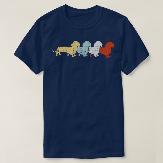 T-shirt Dachshund Retro Vintage 3 (Design devant)